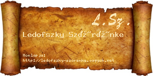 Ledofszky Szörénke névjegykártya
